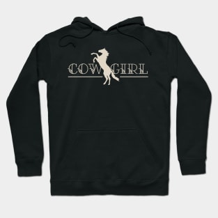 "Cowgirl" with Rearing Stallion Horse Silhouette Design Hoodie